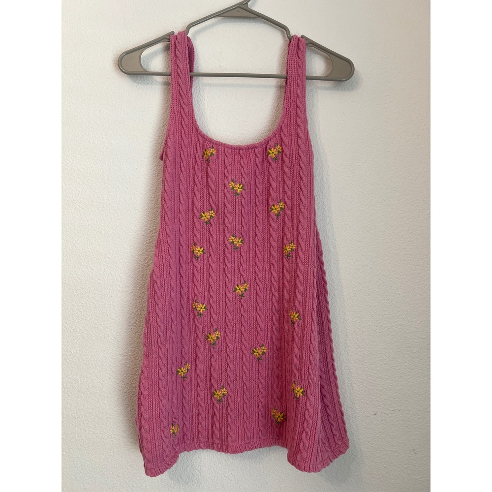 Zara Knit Mini Dress Pink Floral Sleeveless Casual Summer Dress Size S - Picture 1 of 3